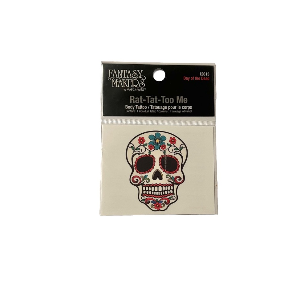 Fantasy Makers - Skull Day of the Dead Temporary Body Tattoo #12613 (NWT)